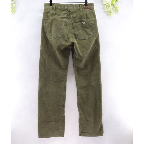 Armani Jeans Men's Simin T Vintage Corduroy Straight Leg Jeans Green Sz 33X33 - Picture 2 of 15